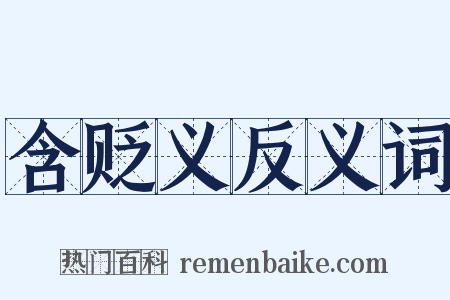 含贬义反义词是什么意思的图片